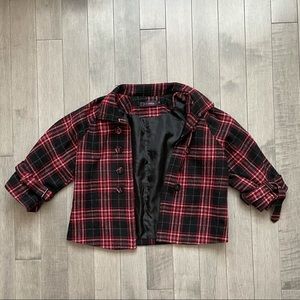 Vintage plaid cropped jacket XS